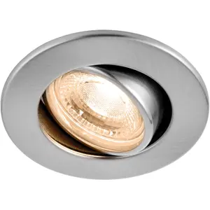 2 PACK Recessed Tiltable Ceiling Downlight - 8.5W Warm White LED Satin Nickel