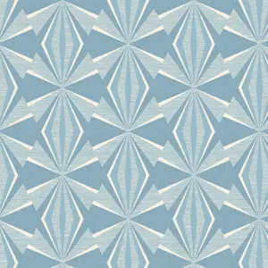 Hoopla Walls Sunray Diamond Blue 10m Wallpaper Matt Smooth