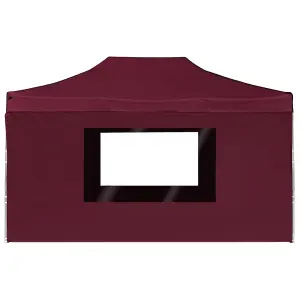 Berkfield Professional Folding Party Tent with Walls Aluminium 4.5x3 m Wine Red