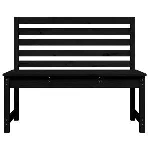 Berkfield Garden Bench Black 109 cm Solid Wood Pine