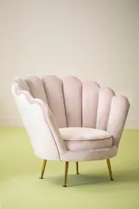 Interiors by Premier Ovala Pink Scalloped Chair