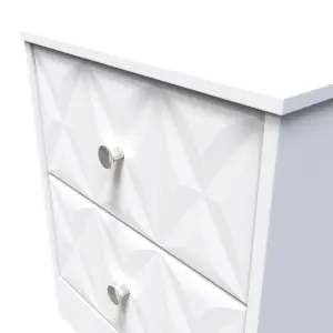 San Jose Ready assembled White 2 Drawer Bedside chest (H)521mm (W)450mm (D)395mm