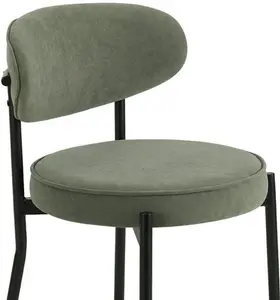 DUSK Mia Set Of 2 Dining Chairs - Matte Velvet - Sage Green