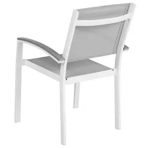 Set of 4 Garden Chairs PERETA Metal Grey