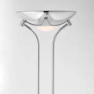 Luminosa Rome Floor Lamp Chrome, Opal Glass, G9