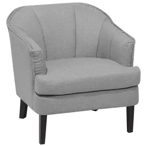 Armchair ELVERUM Fabric Light Grey