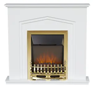 Focal Point Elvington White Freestanding Electric Fire suite