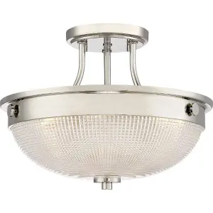 Elstead Mantle 2 Light Semi-Flush - Polished Nickel, E27