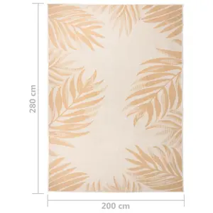 Outdoor Flatweave Rug 200x280 cm Leaf Pattern