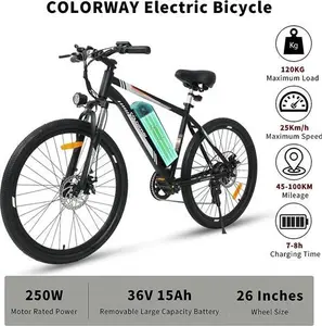 (COLORWAY Electric Bike,26" Ebikes, Up 90km Hybrid Bike Citybike MT Bicycle) HITWAY Electric Bike,26" Ebikes, 90km Hybrid Bike