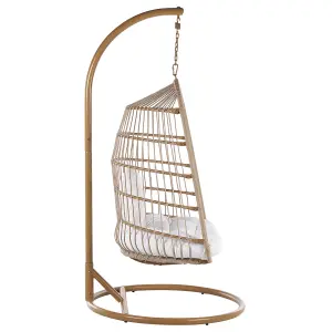 Hanging Chair with Stand ALLERA PE Rattan Beige