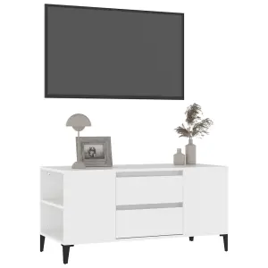 Berkfield TV Cabinet White 102x44.5x50 cm Engineered Wood