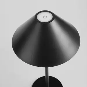 Luminosa Sirina LED Table Lamp with Round Tapered Shade Black, Tinted, Warm-White 3000K, IP54