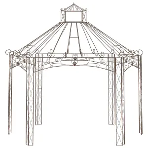 Berkfield Garden Pavilion Antique Brown 400x258x378 cm Iron