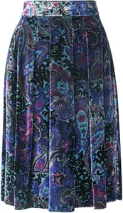 House Of Bruar Ladies Velvet Box Pleat Skirt