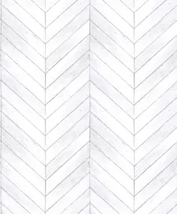 Galerie Organic Textures White Grey Chevron Wood Textured Wallpaper