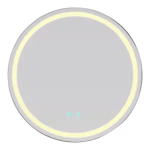 LED Illuminated Anti Fog Touch Sensor Mirror Cabinet 610 mm Dia