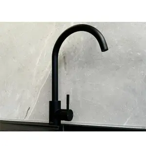 Reginox Taravo MB Single Lever Swan Neck Matt Black Kitchen Mixer Tap