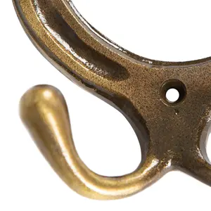 Hammer & Tongs - Horse Shoe Double Coat Hook - W100mm x H110mm - Brass