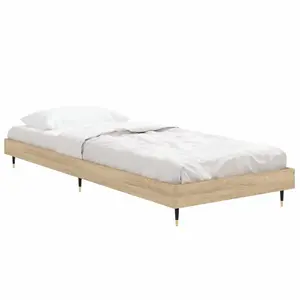 Berkfield Bed Frame Sonoma Oak 75x190 cm 2FT6 Small Single Engineered Wood