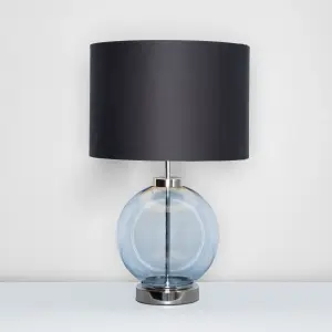 Inlight Palais Round Gloss Polished Nickel effect Table lamp