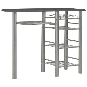 Berkfield 3 Piece Bar Set with Shelves Wood and Steel Black