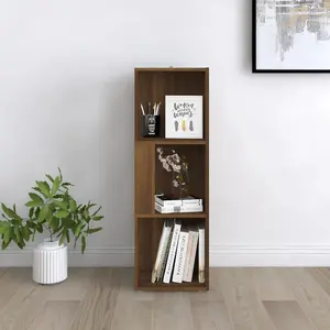 Berkfield Corner Cabinet Brown Oak 33x33x100 cm Engineered Wood