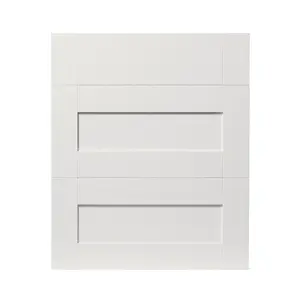 GoodHome Alpinia Painted Matt ivory wood effect Drawer front, Pack of 3 (H)715mm (W)597mm (T)18mm