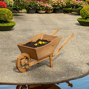 Woodside Wooden Wheel Barrow Planter