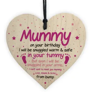 Red Ocean Mummy To Be Gifts For Birthday Wooden Heart Gifts From Bump Baby Girl Gifts