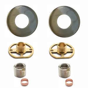 ENKI Antique Brass Round Easy Fix Brass Bracket Kit for Shower Valves