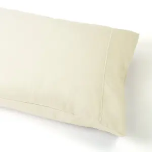 MEDITERRANEAN LINENS Monaco 100% Egyptian Cotton Single Duvet Cover Set 400 Thread Count - Ivory