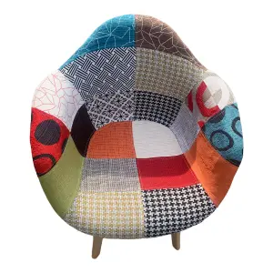 Multicoloured Dining Chair  Patchwork Tube Dining Chair - Single