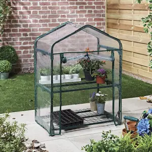 Garden Store Direct Outdoor Garden Grow House With Clear PVC Cover Plant Greenhouses - 2-Tier