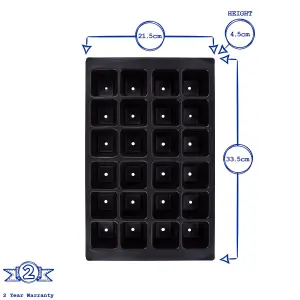 Green Blade - 24 Cell Seed Trays - Black - Pack of 3