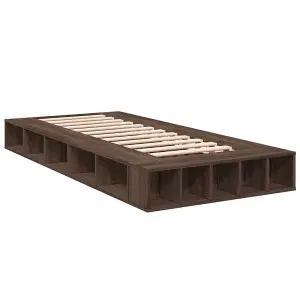 Berkfield Bed Frame without Mattress Brown Oak 90x190 cm Single