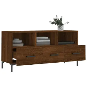 Berkfield TV Cabinet Brown Oak 102x36x50 cm Engineered Wood