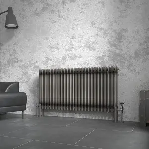 Right Radiators 600x1192 mm Horizontal Traditional 3 Column Cast Iron Style Radiator Raw Metal