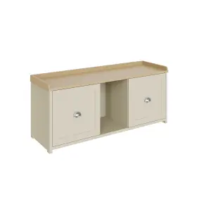 GFW Lancaster 2 Door Shoe Bench Cream