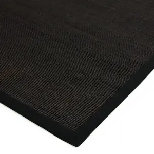 Black/Black Natural Decorative Plain Bordered Modern Anti Slip Easy to Clean Rug for Living Room and Bedroom-200cm X 300cm