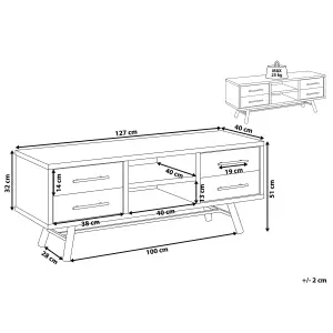 Beliani Rustic TV Stand Light Wood ATLANTA