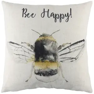 Evans Lichfield Bee Happy Printed Feather Rich Cushion