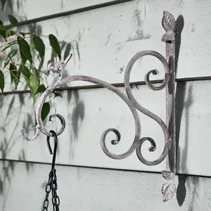 Vintage Style Ornate Scrolled Wall Bracket Outdoor Basket Hanger Garden Hanging Basket Bracket