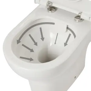 GoodHome Malo White Close-coupled Floor-mounted Toilet & full pedestal basin (W)380mm (H)830mm