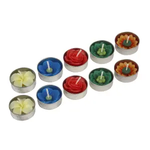 Tea Light Candle Set of 10 Flower Themed Tea Lights by Laeto Ageless Aromatherapy - FREE DELIVERY INCLUDED