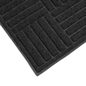 JVL Mud Grabber Spaghetti Scraper Doormat, 40x60cm, Grey Square