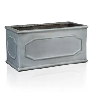 IDEALIST 71cm Chelsea Trough, Vintage Slate Effect Rectangular Planters, Outdoor Large Plant Pot L71 W30 H30 cm, 64L