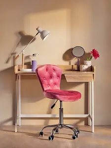 Maison by Premier Pink Velvet Buttoned Home Office Chair