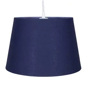 Classic 10 Inch Navy Blue Linen Fabric Drum Table/Pendant Lamp Shade 60w Maximum