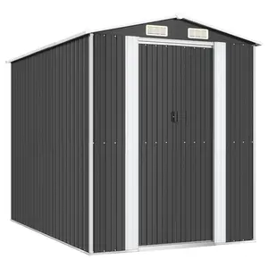 6 ft. W x 9 ft. D Galvanized Steel Apex Garden Shed Anthracite